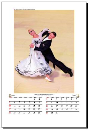 Blackpool Dance Festival Official wall calendar for 2014 sample page