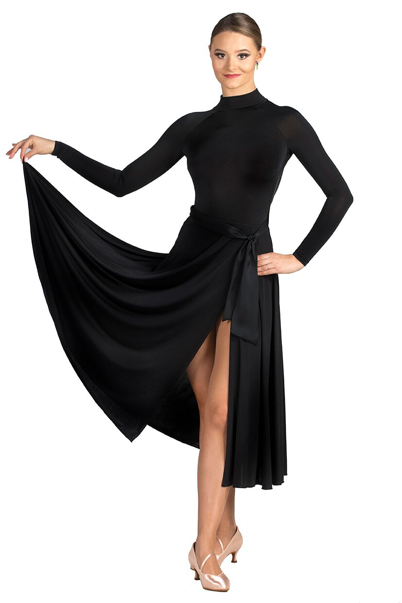 Liberty black high slit dress