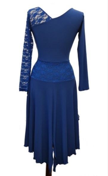Blue Argentine Tango dress with lace