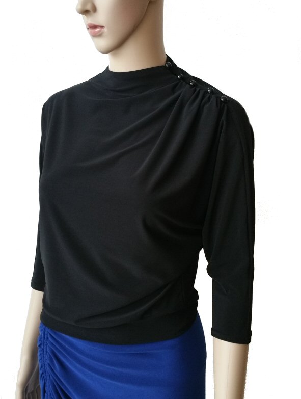Top with buttons on shoulder