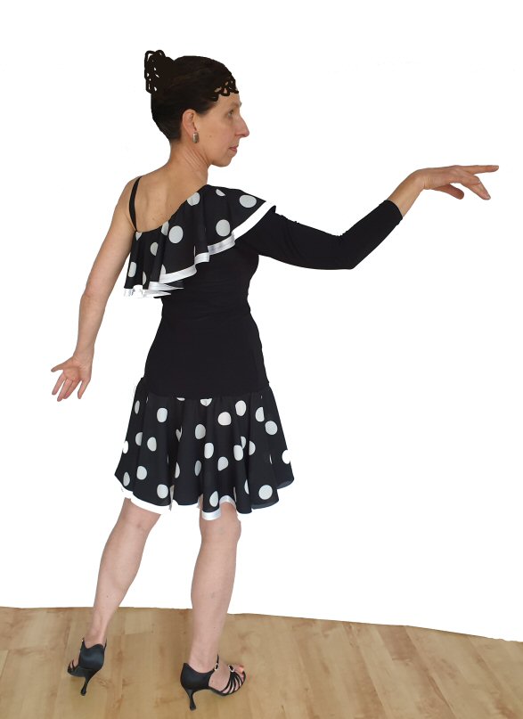 One sleeve Polka dots dress