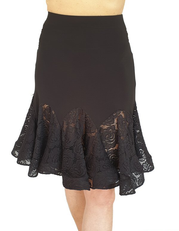 Latin skirt with lace godets