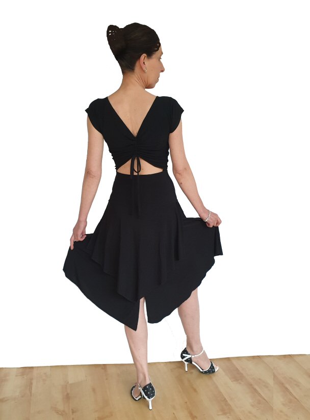 Argentine Tango dress with adjustable open back