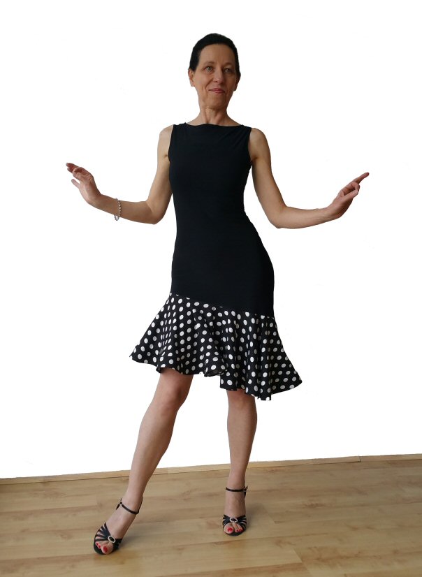 Black Polka dots Latin practice dress