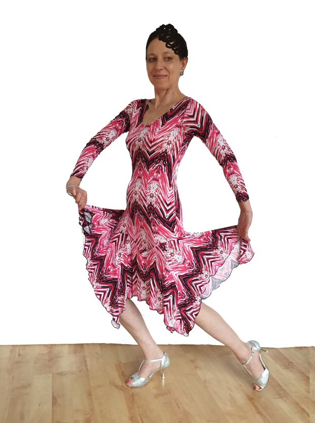 Zig zag print Pink 10 dance practice dress