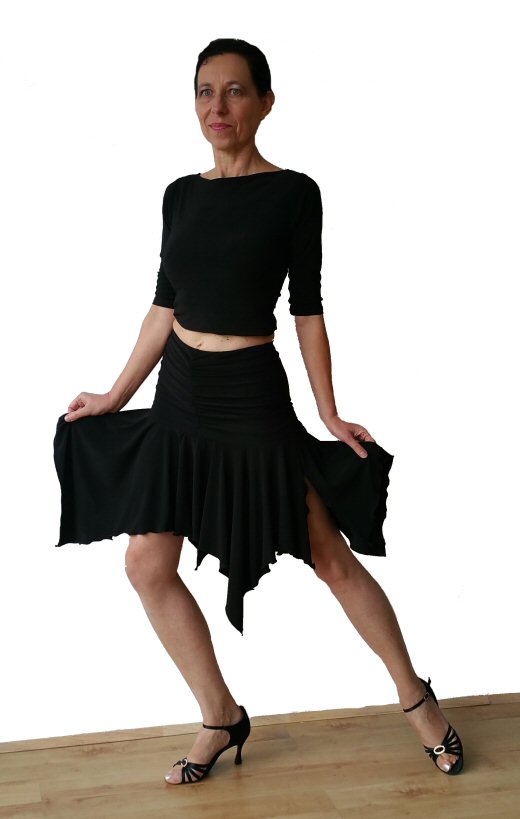 Latin skirt with artistic hem line