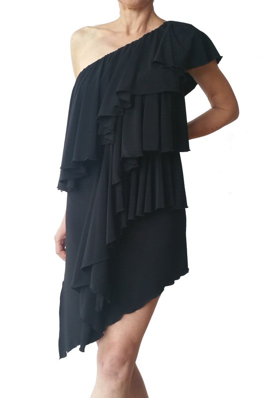 Latin dress 3-layer big frill