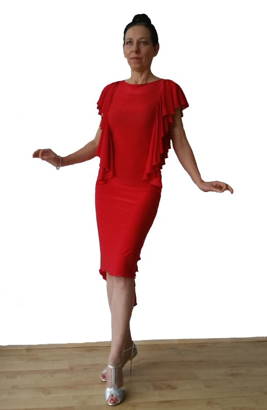 SYMMETRY Red Latin dress
