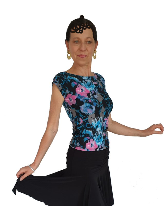 Two way stretch micro sleeve practice top