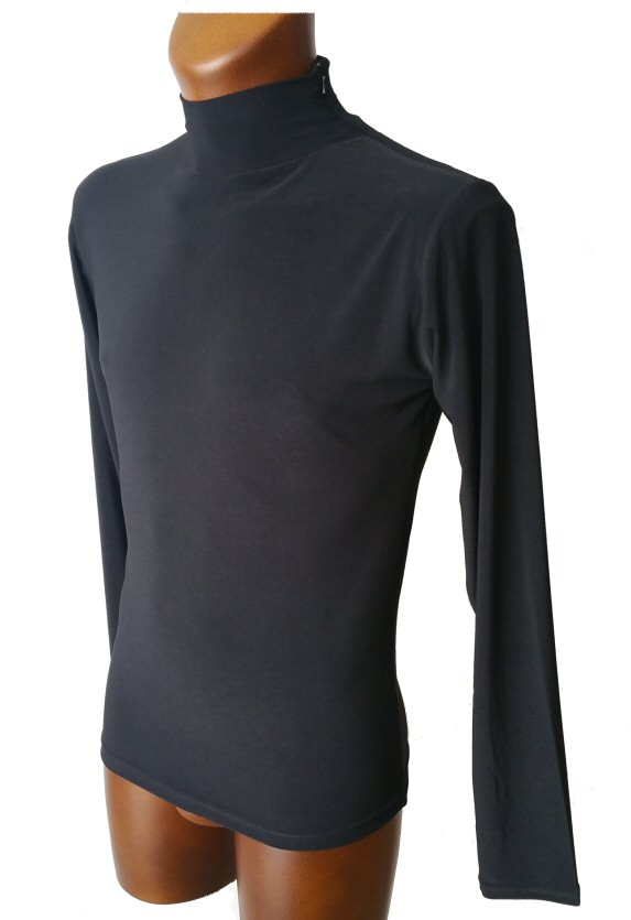 Polo neck top with Zip on shoulder