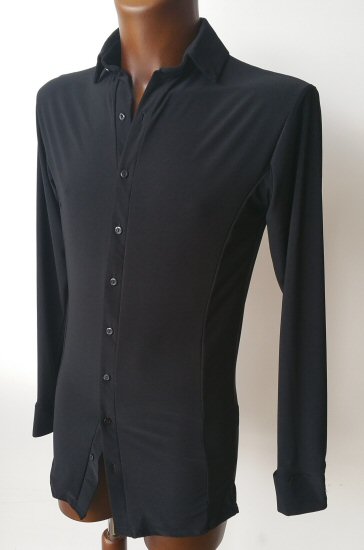 Black Stretch Shirt with collar
