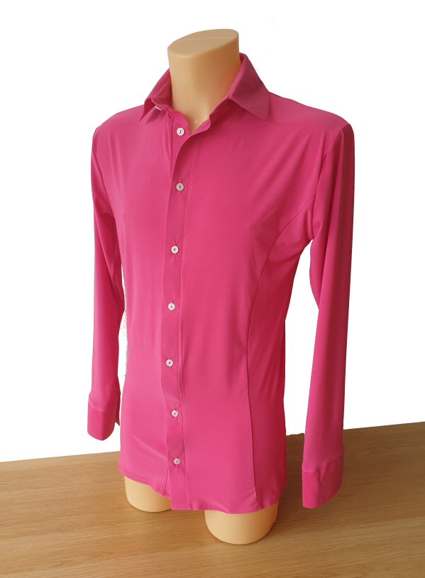 Pink Stretch Shirt with collar