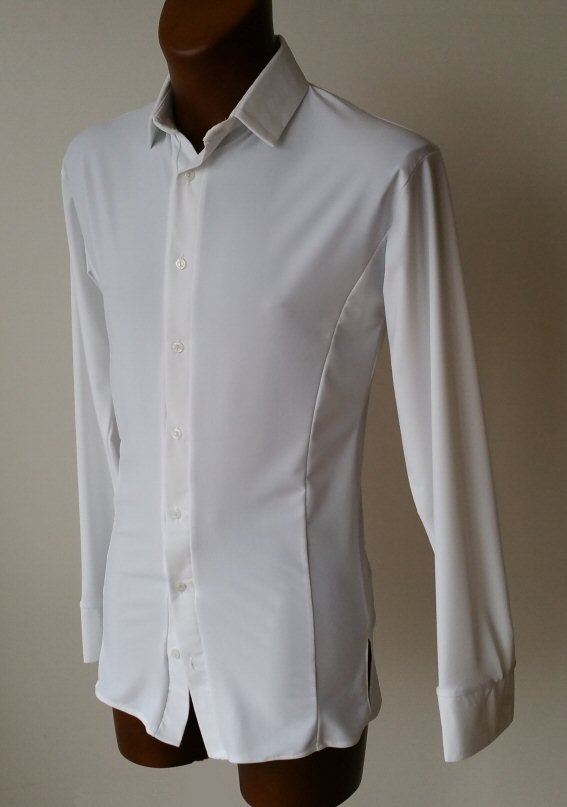 White Stretch Shirt with collar