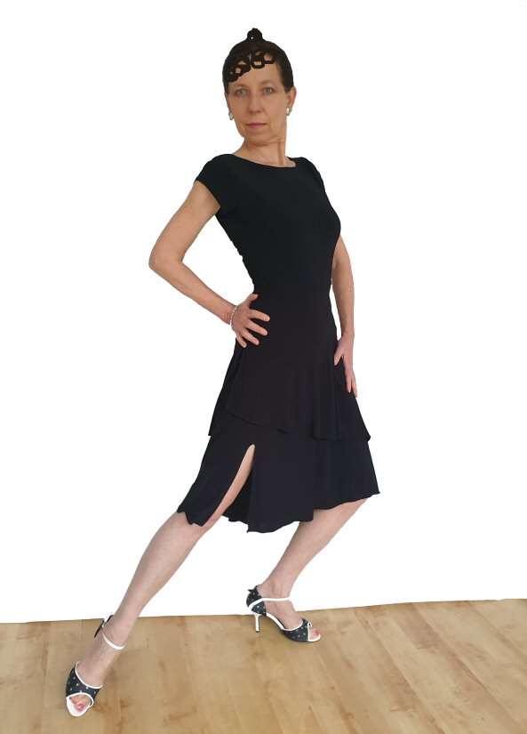 Argentine Tango dress with adjustable open back