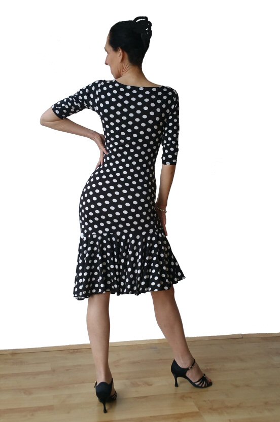 Polka dots Latin practice dress with sleeves