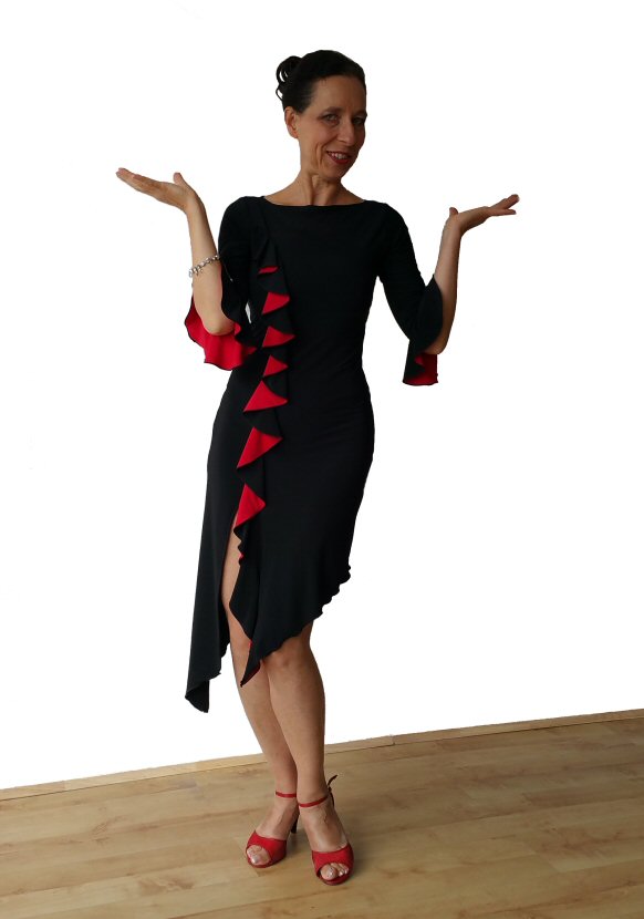 Black and Red tango dress