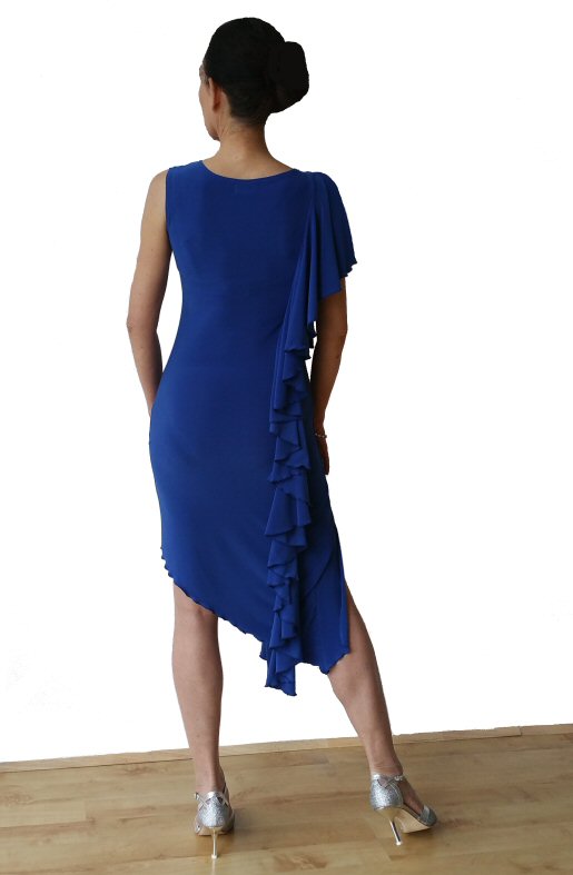 Right side frill Blue Latin dress