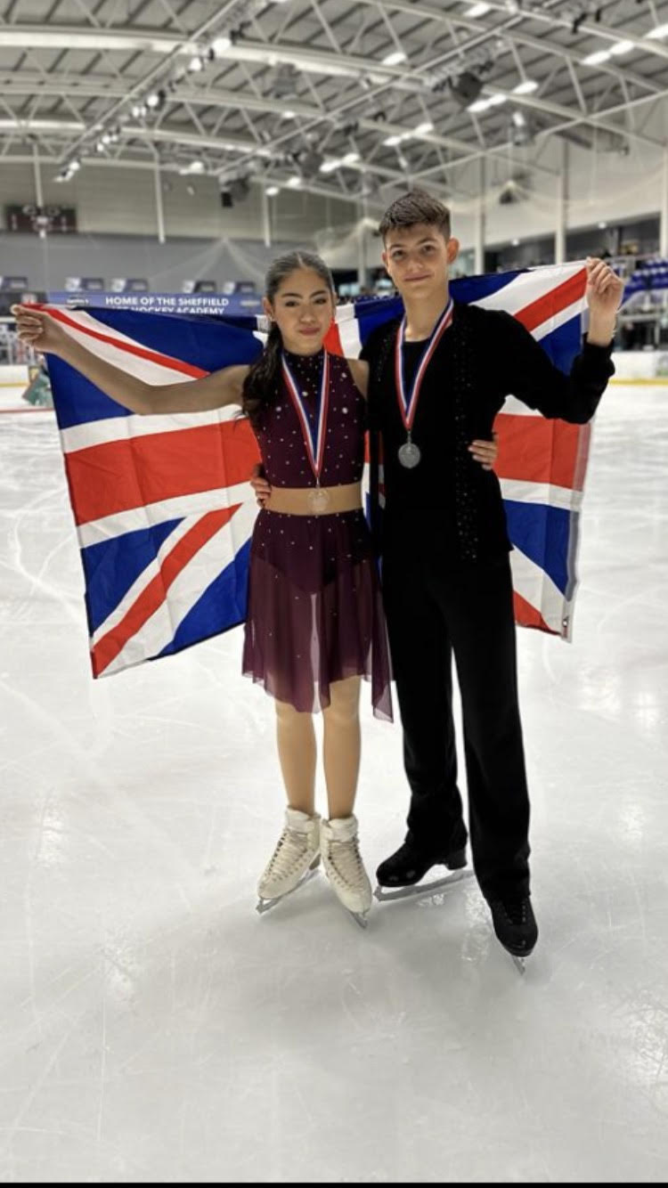2023 British Figure Skating Runners-up wearing ZEM shirt