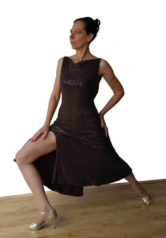 Metallic sequin tango dress