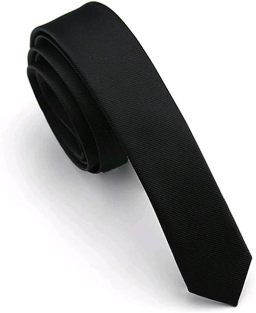 Black slim mens tie 4cm wide